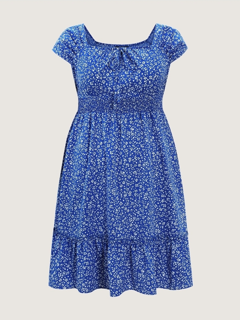 BloomChic Royal Blue Floral Midi Dress